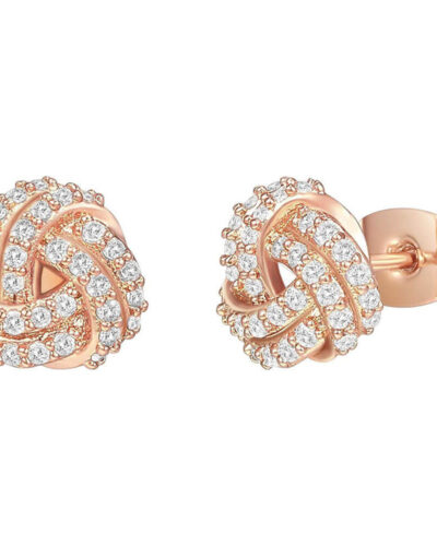 925 Sterling Silver Love Knot Stud Earrings 14K Gold-plated show STYLE1