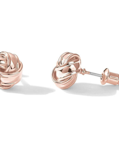 925 Sterling Silver Love Knot Stud Earrings 14K Gold-plated STYLE2 ROSE GOLD