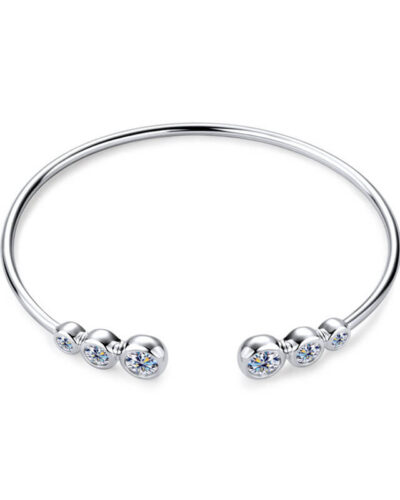 925 Sterling Silver Moissanite Bracelet Gold Color Simple Style