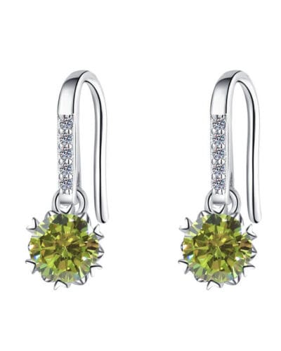 925 Sterling Silver Moissanite Earring with Flower design