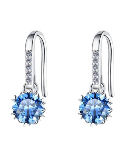 925 Sterling Silver Moissanite Earring with Flower design