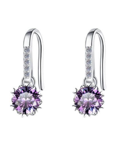 925 Sterling Silver Moissanite Earring with Flower design
