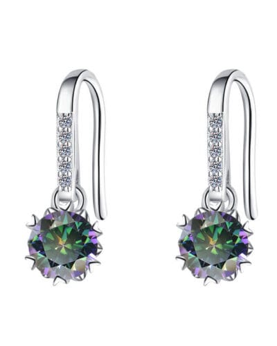 925 Sterling Silver Moissanite Earring with Flower design
