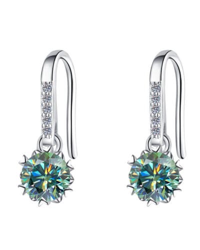 925 Sterling Silver Moissanite Earring with Flower design