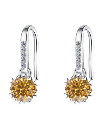 925 Sterling Silver Moissanite Earring with Flower design
