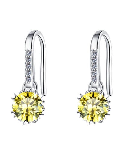 925 Sterling Silver Moissanite Earring with Flower design