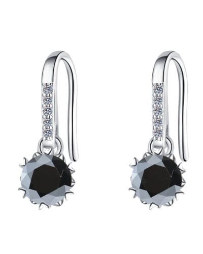 925 Sterling Silver Moissanite Earring with Flower design