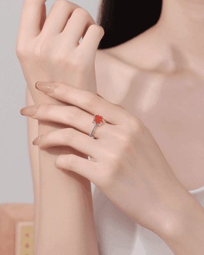 925 Sterling Silver Oval Crystal Ring for Women Wholesale