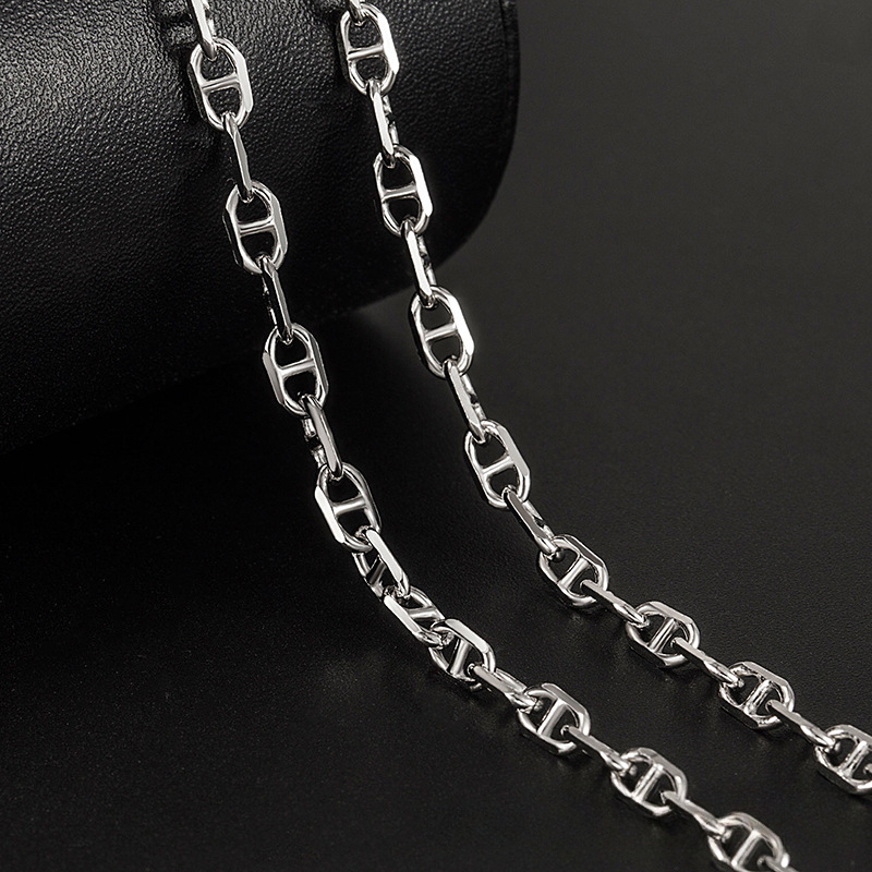 Alternative view of 925 Sterling Silver Puffed Mariner Chain Necklace