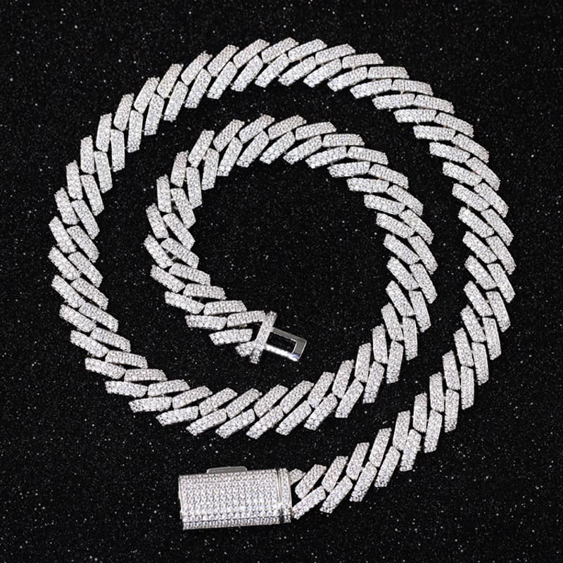 925 Sterling Silver-VVS1 Moissanite Cuban Link Necklaces
