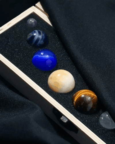9Pcs Planet Gemstones Crystal Box Specimen Set Bulk