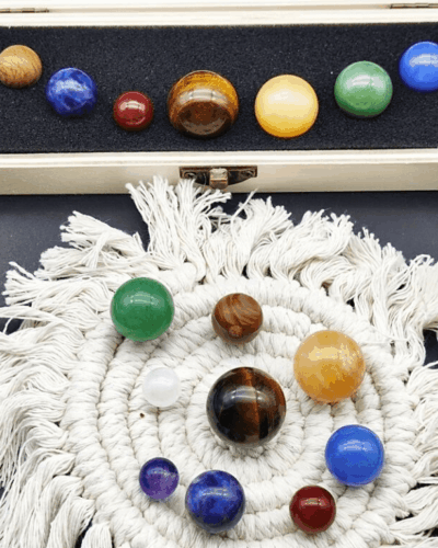 9Pcs Planet Gemstones Crystal Box Specimen Set Bulk