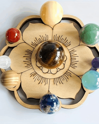 9Pcs Planet Gemstones Crystal Box Specimen Set Bulk