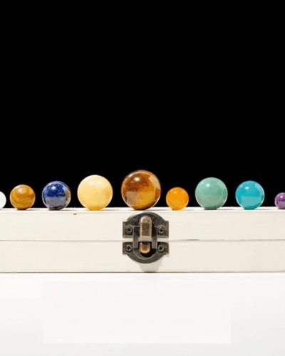 9Pcs Planet Gemstones Crystal Box Specimen Set Bulk