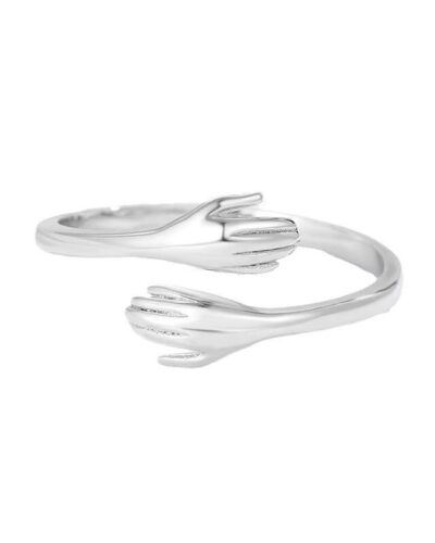 Alternatief beeld van Adjustable 925 Sterling Silver Hug Ring Wholesale