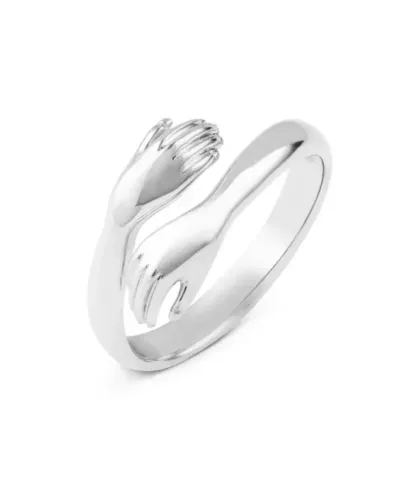 Adjustable 925 Sterling Silver Hug Ring Wholesale WHITE GOLD