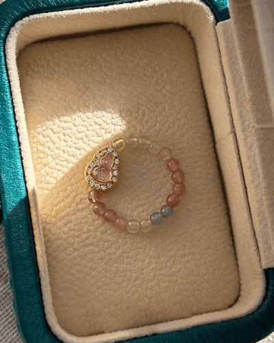 Natural Tourmaline Stone Ring Feng Shui Wealth Gourd Ring Bulk