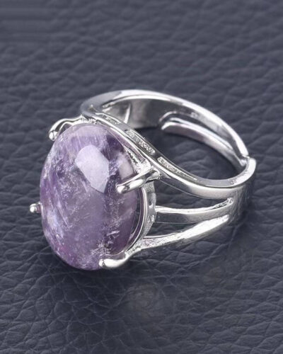 4-Prong Natural Crystal Wedding Rings for Women Wholesale