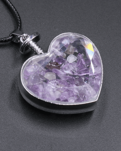 Simple Heart Citrine Crystal Necklace Chip Stones Pendant Wholesale