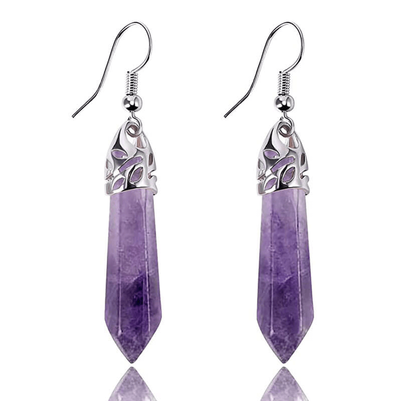 Hexagonal Crystal Dangle Earrings Chakra Healing Earring Wholesale