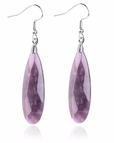 Flat Quartz Crystal Earrings with Drop Shape for Women Wholesale