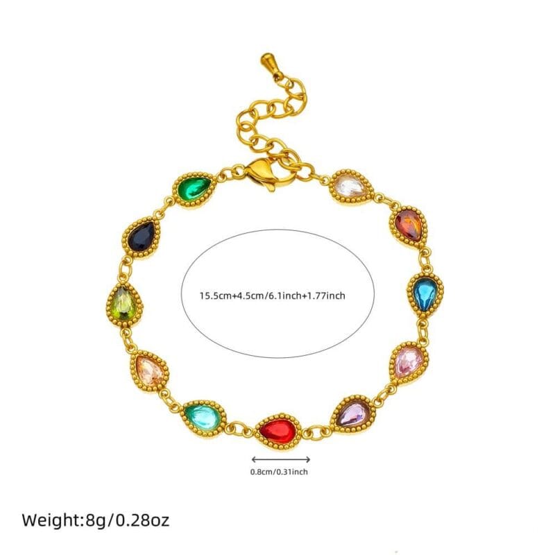 Anti fade Stainless Steel Bracelets with Gems Womens 4