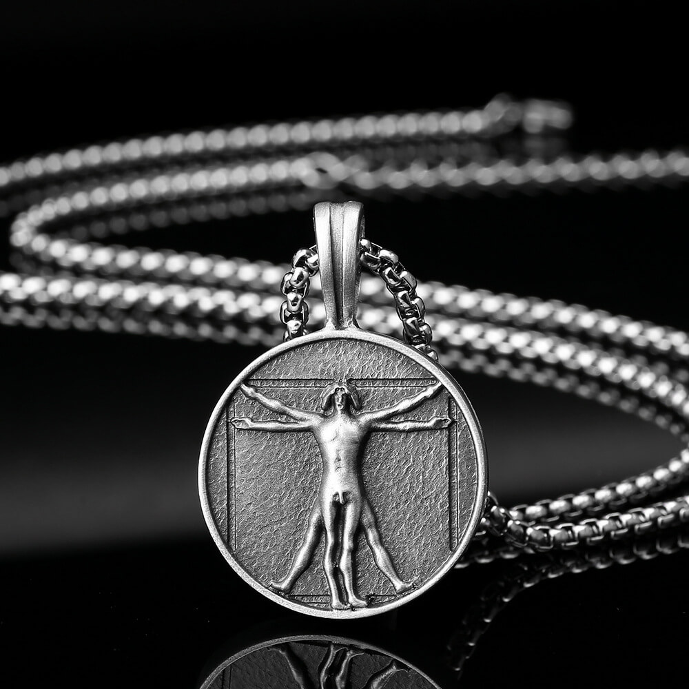 Alternative view of Art Vitruvian Mens Retro Necklaces with Stainless Chain