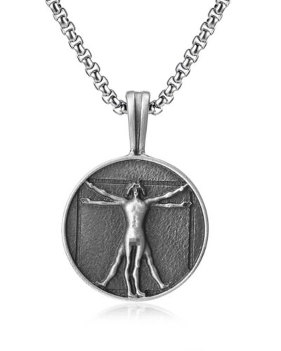 Art Vitruvian Mens Retro Necklaces with Stainless Chain (2)