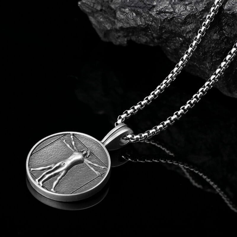 Art Vitruvian Mens Retro Necklaces with Stainless Chain 3
