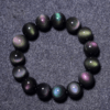 Rainbow Crystal Black Obsidian Feng Shui Bracelet Unisex Wholesale