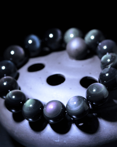 Rainbow Crystal Black Obsidian Feng Shui Bracelet Unisex Wholesale