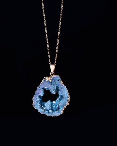 Irregular Quartz Crystal Necklace Gold-Rimmed Pendant Bulk