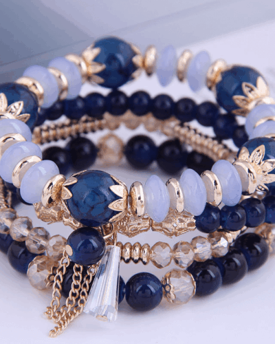 Layered Abacus Beads Bohemian Stackable Bracelet Tassel