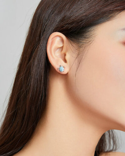 Alternative Ansicht von Blue Sea Turtle Earrings Studs 925 Sterling Silver
