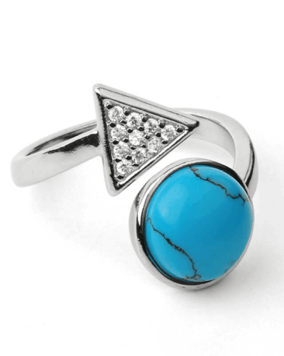 Adjustable Triangle Round Beaded Crystal Ring Unisex Wholesale