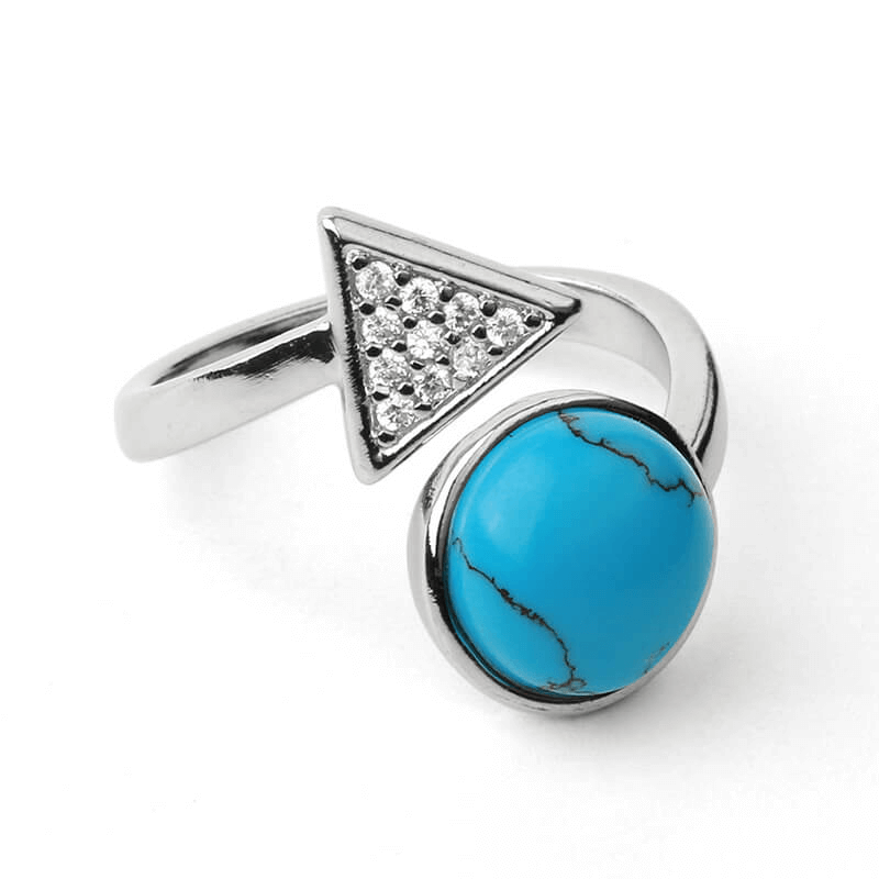 Adjustable Triangle Round Beaded Crystal Ring Unisex Wholesale