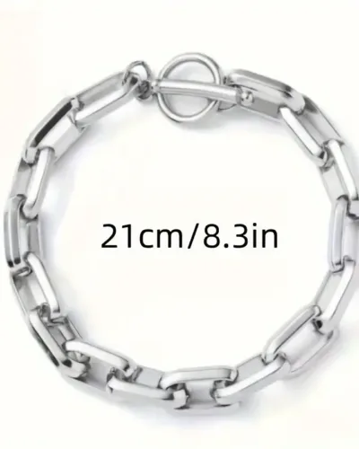 Alternative view of Bold Cuban Chain Stainless Steel Bracelet Wholesale Hip-Hop