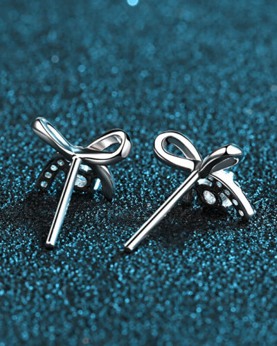 Bow Moissanite Diamond Earrings with 925 Sterling Silverの別ビュー