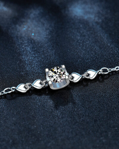 Alternatief beeld van Bullhead Setting Moissanite Bracelet with 925 Sterling Silver