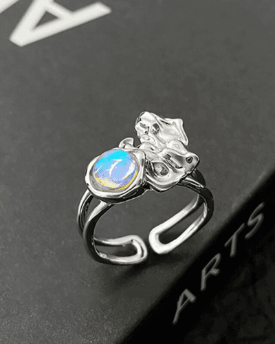 Handmade 925 Sterling Silver Moonstone Crystal Ring
