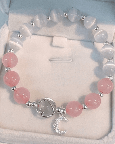 Cat Eye Stone Rose Quartz Bead Bracelet for Women Wholesale