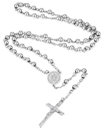 Catholic Stainless Steel Rosary Necklace Wholesale (3)