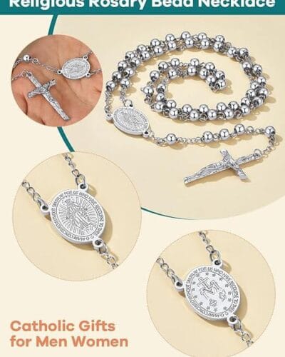 Catholic Stainless Steel Rosary Necklace Wholesale 4