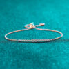 Champagne Gold Moissanite Bracelet with Round Cut