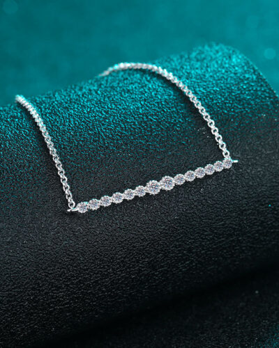 Champagne Gold Moissanite Bracelet with Round Cut