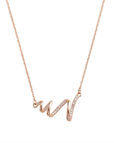 Chic 925 Sterling Silver Wave Pendant Necklace show