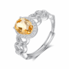 Vintage Citrine Stone Ring Natural Crystal Ring Bulk