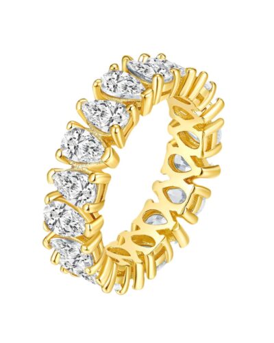 Classic Pear Shaped CZ Rings Sterling Silver for Women show