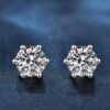 6 prong Classic Stud Moissanite Earrings Screw Back Wholesale