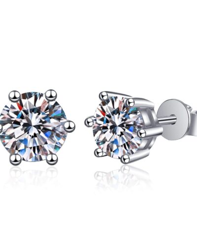 Vaihtoehtoinen näkymä Classic Stud Moissanite Earrings Screw Back Wholesale:stä